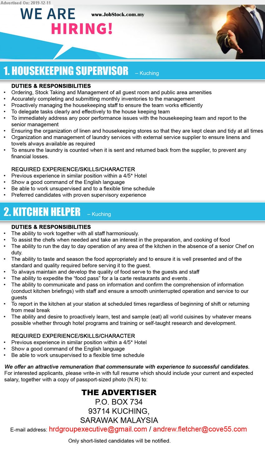 Advertisement Detail Advertiser